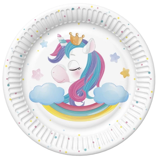 Unikornis Magical papírtányér 8 db-os 18 cm