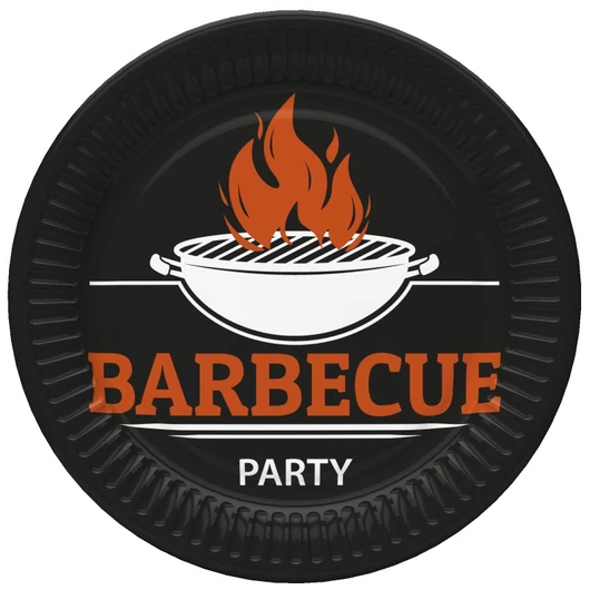Barbecue Party papírtányér 8 db-os 18 cm
