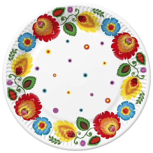 Színes Cutout papírtányér 8 db-os 18 cm