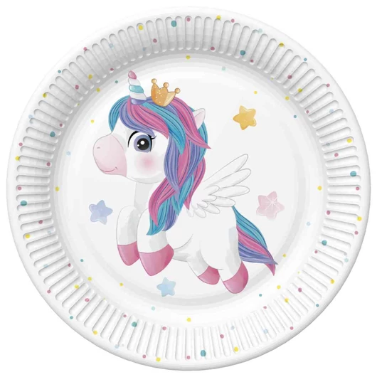 Unikornis Magical papírtányér 8 db-os 22,7 cm
