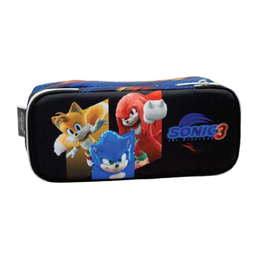 Sonic a sündisznó Brawn 2 rekeszes tolltartó 26 cm