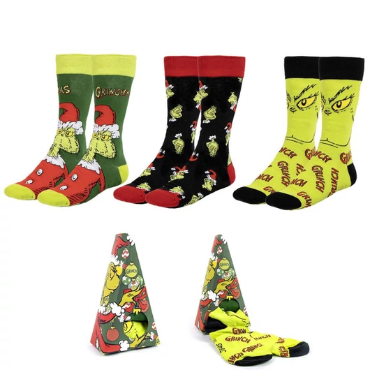 A Grincs Gift felnőtt hosszú szárú zokni szett Díszdobozban