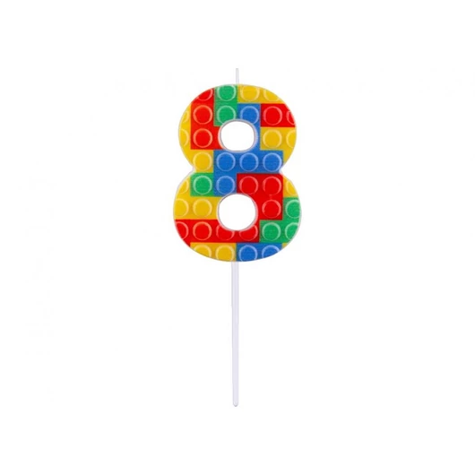 Építőkocka 8-as Pick Blocks tortagyertya, számgyertya
