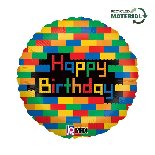 Happy Birthday Blocks fólia lufi 46 cm