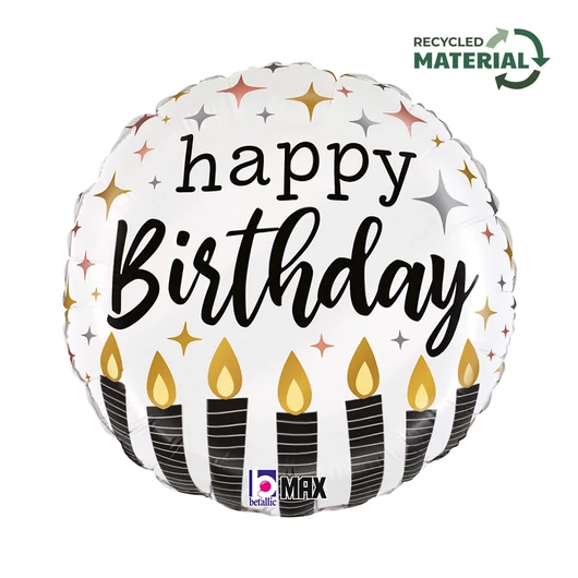 Happy Birthday Satin Candle fólia lufi 46 cm