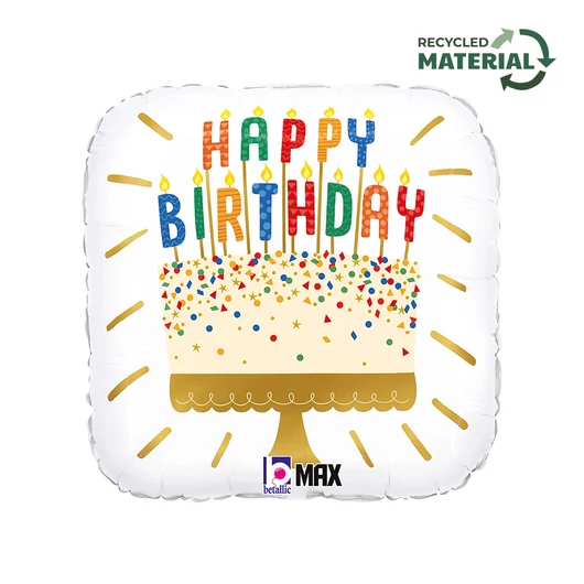 Happy Birthday Cake Candles fólia lufi 46 cm
