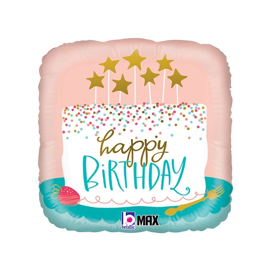 Happy Birthday Confetti Cake fólia lufi 46 cm