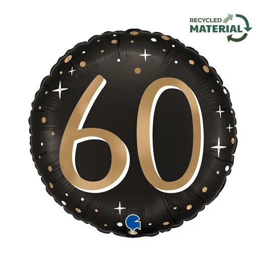 Happy Birthday 60 Sparkling fólia lufi 46 cm