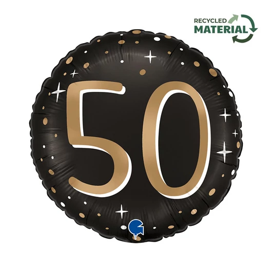 Happy Birthday 50 Sparkling fólia lufi 46 cm