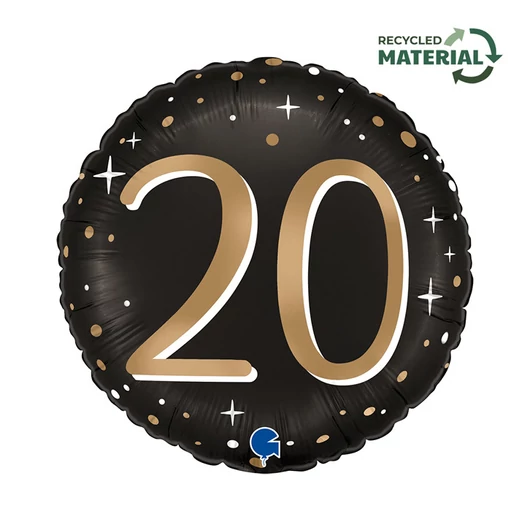 Happy Birthday 20 Sparkling fólia lufi 46 cm