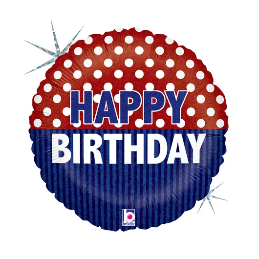 Happy Birthday Nautical Holo fólia lufi 46 cm