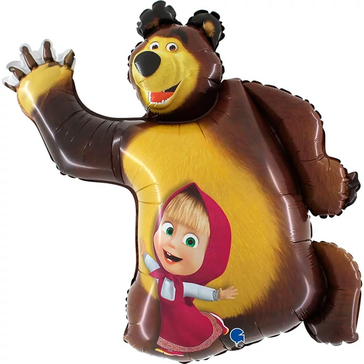 Mása és a medve Smile fólia lufi 107 cm