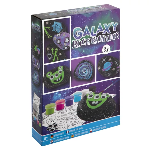 Színes Galaxy kavicsfestő készlet matricával