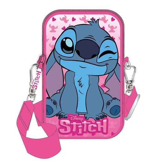 Disney Lilo és Stitch, A csillagkutya Pink Deluxe telefontartó táska 18 cm