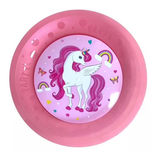 Unikornis Rainbow Colors micro prémium műanyag lapostányér 4 db-os szett 21 cm