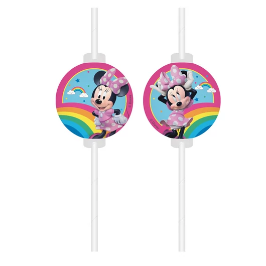 Disney Minnie Makes Me Smile papír szívószál, 4 db-os szett FSC