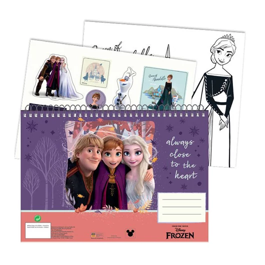 Disney Jégvarázs Heart A/4 spirál vázlatfüzet 40 lapos matricával