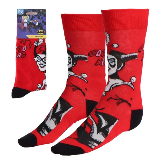 Harley Quinn Red felnőtt hosszú szárú zokni 36/43