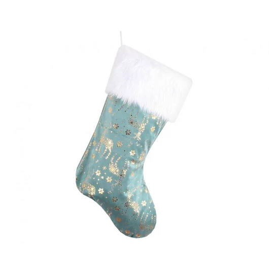 Rénszarvas Frosty Blue karácsonyi kandalló zokni, csizma 49 cm