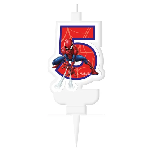 Pókember Marvel 5-ös tortagyertya, számgyertya