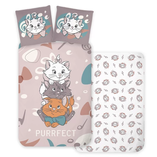 Disney Marie Purrfect gyerek, ovis ágyneműhuzat 100×135 cm, 40×60 cm