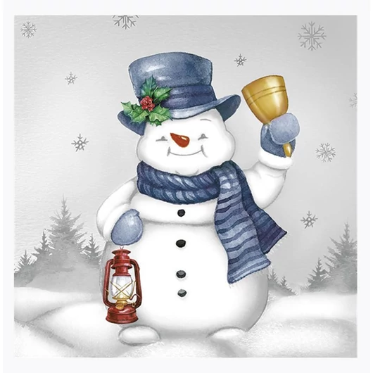 Karácsonyi Joyful Snowmen szalvéta 20 db-os 25x25 cm