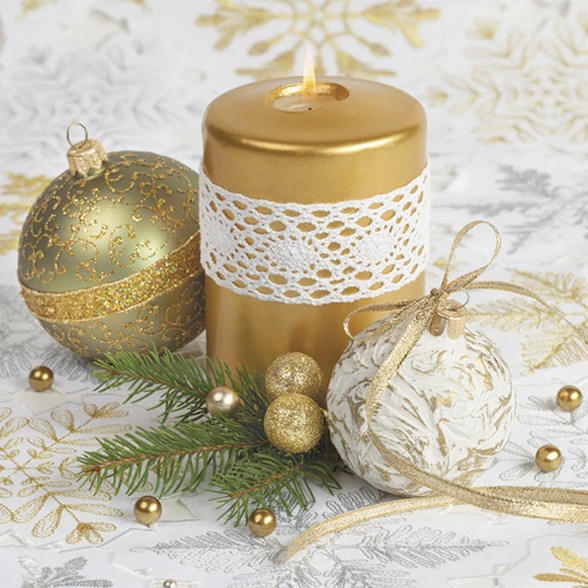 Karácsonyi Candle with Lace szalvéta 20 db-os 33x33 cm