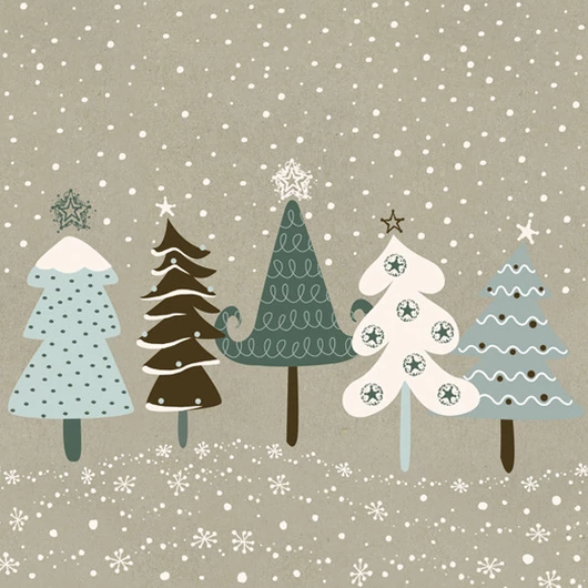 Karácsonyi Snowy Eco Forest szalvéta 20 db-os 33x33 cm