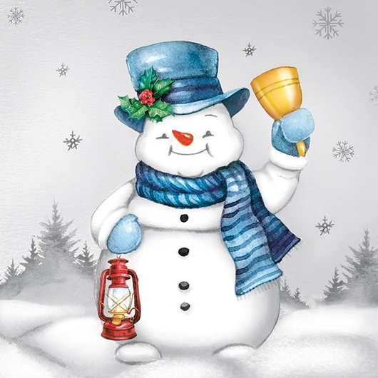 Karácsonyi Joyful Snowmen szalvéta 20 db-os 33x33 cm