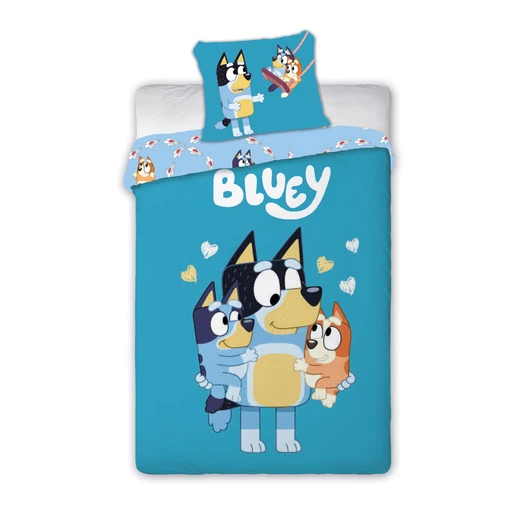 Bluey Loving Moments gyerek, ovis ágyneműhuzat 100×135cm, 40×60 cm