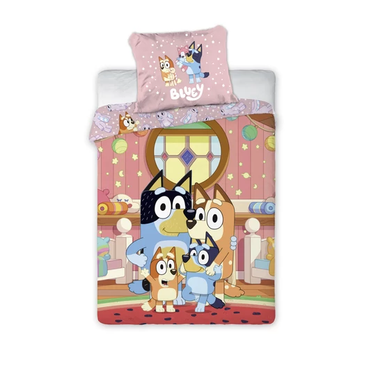 Bluey At Home gyerek, ovis ágyneműhuzat 100×135cm, 40×60 cm