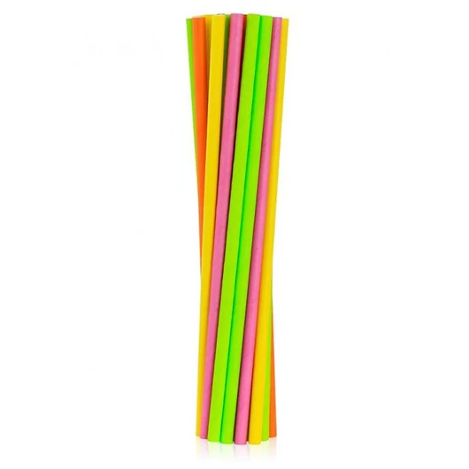 Színes Neon papír szívószál 24 db-os