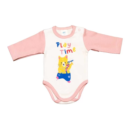 Hosszú ujjú baba body Cicás mintával