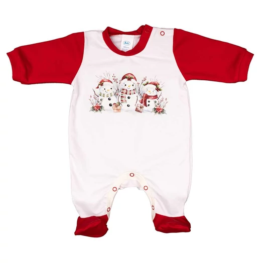 Hosszú ujjú baba rugdalozó karácsonyi mintával