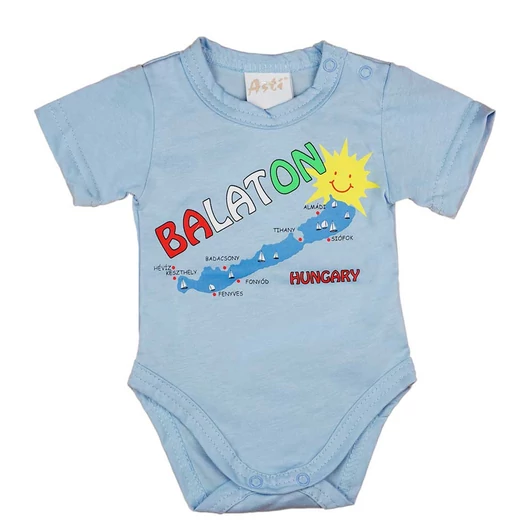 Rövid ujjú baba body Balaton felirattal