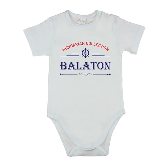 Rövid ujjú baba body Balaton mintával