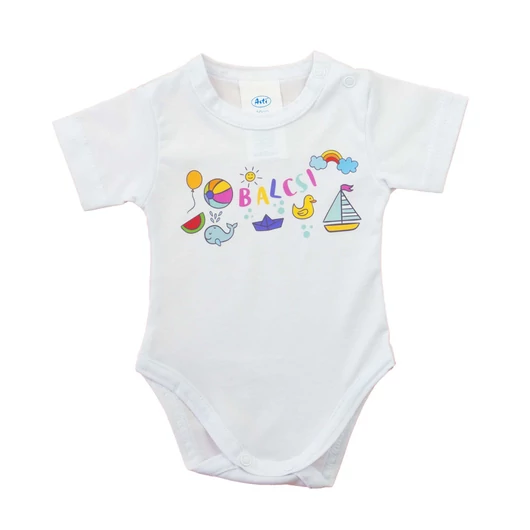Rövid ujjú baba body Balaton mintával