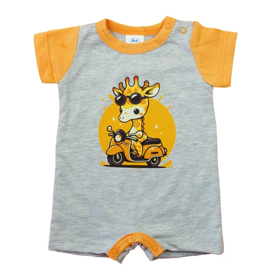 Rövid ujjú napozó pamut anyagból Zsiráf mintával