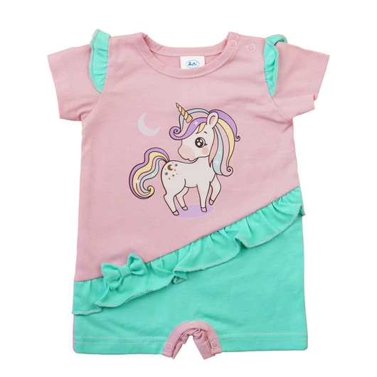 A Rövid ujjú kislány baba napozó - unikornis mintával