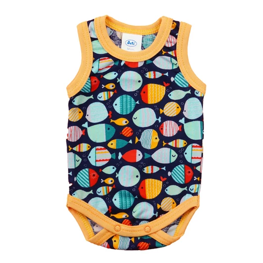 Ujjatlan mintás nyári baba body