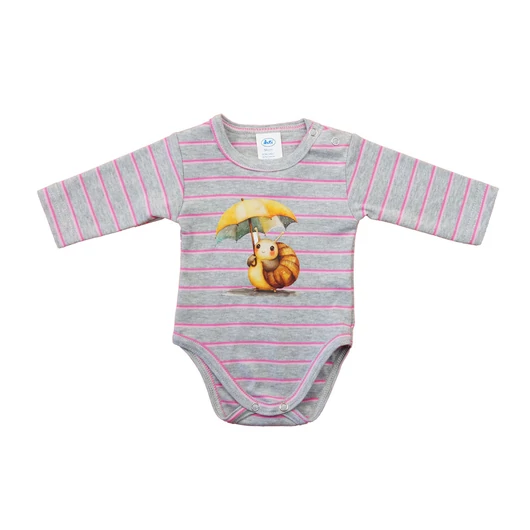 Hosszú ujjú baba body - csiga mintával