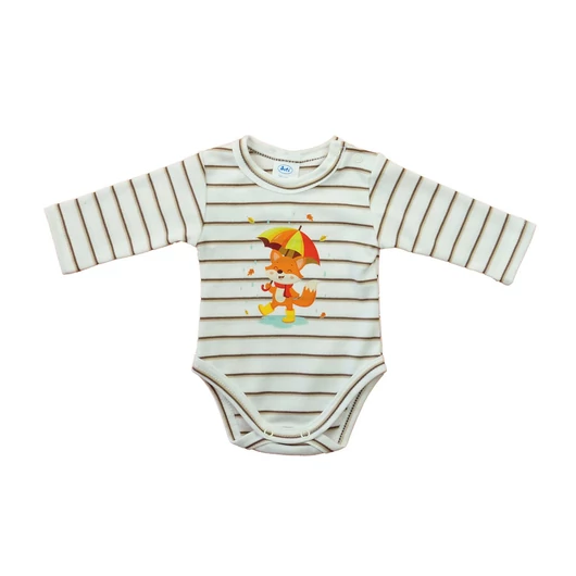 Hosszú ujjú baba body - Rókás mintával
