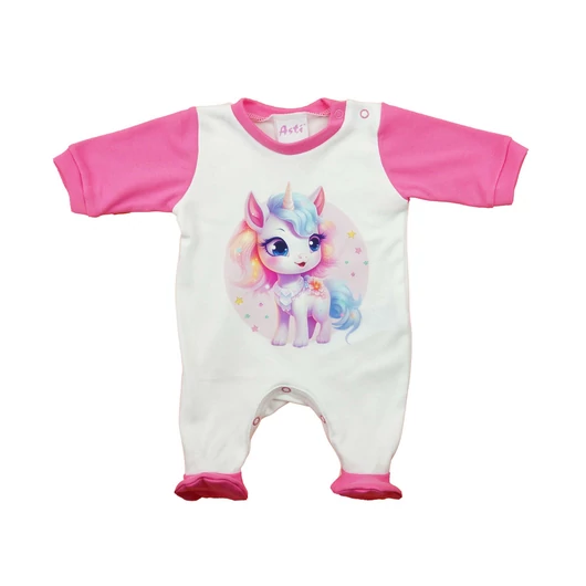 Vékony pamut rugdalózó – Unikornis mintával