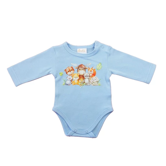 Hosszú ujjú baba body - Állatos mintával