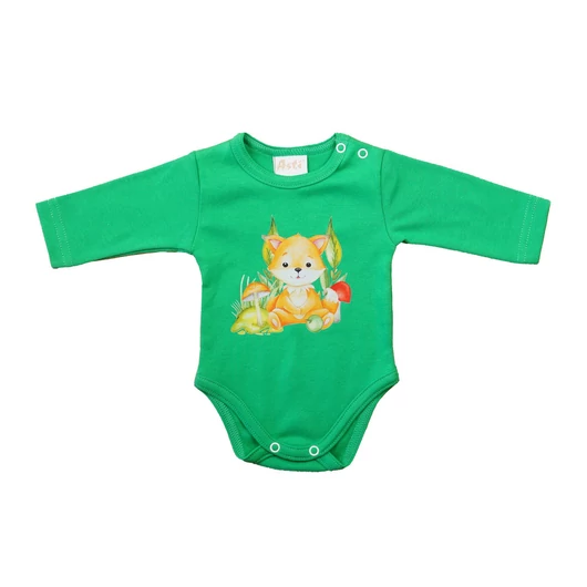 Hosszú ujjú baba body - Állatos mintával