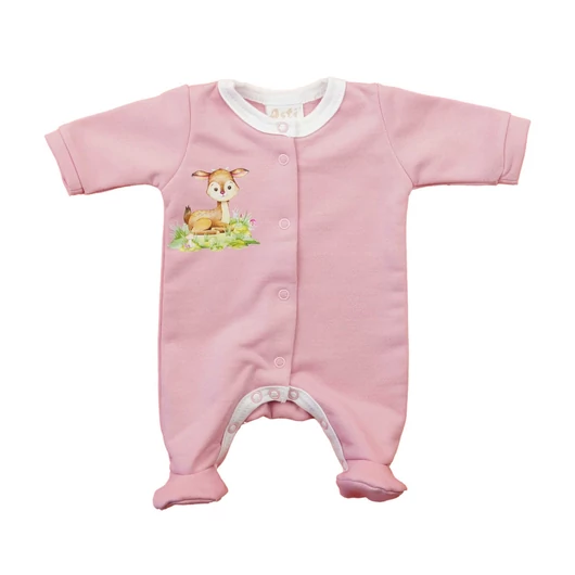 Hosszú ujjú elöl patentos rugdalózó, belül bolyhos – Állatos mintával