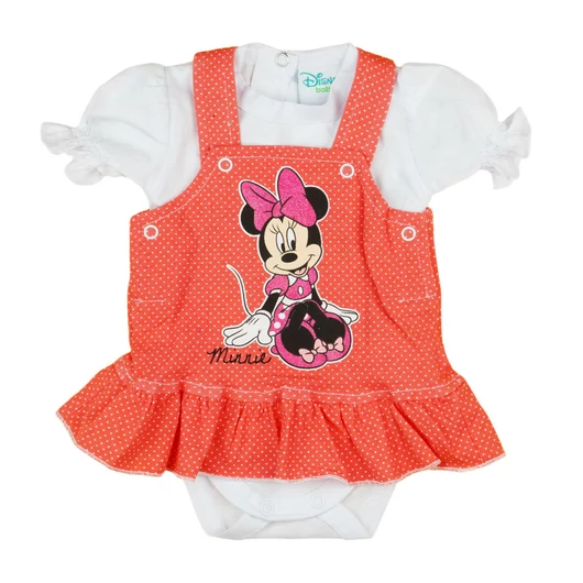 Disney Minnie 2 részes, kantáros szoknyás baba szett