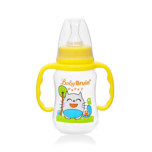 Babybruin 125 ml PP c.üveg fogóval karcsúsított sárga