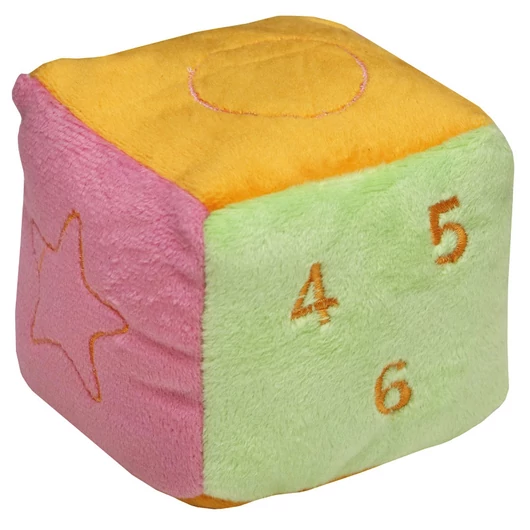 55043719 Plüss Csörgő kocka 8*8*8 cm színes