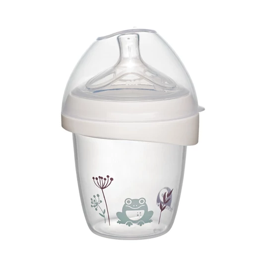 35600 Nip first moments 150ml széles nyakú pohár tetővel,  S-es szilikon cumival